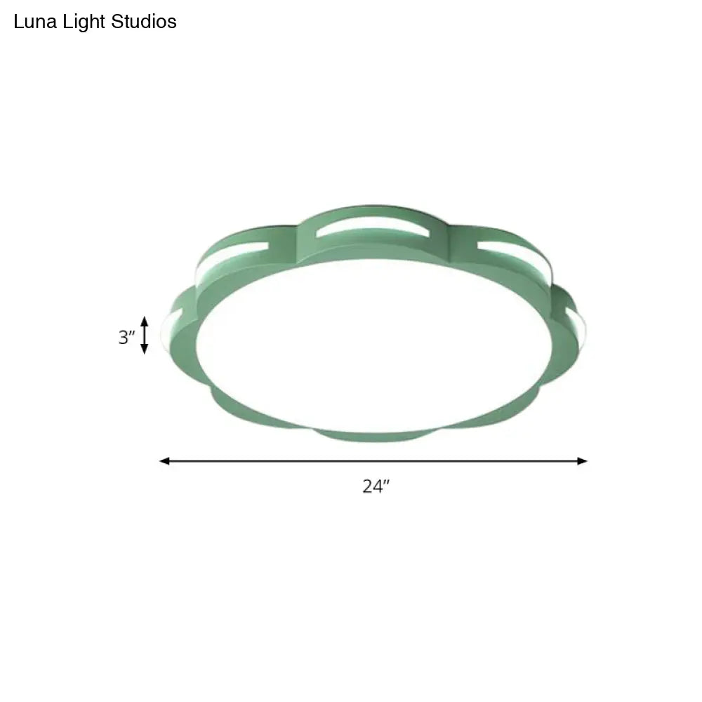 DecorBites™ DecorBites™ Flush Mount Macaron LED Ceiling Light with Acrylic Floral Shade - Ideal for Girls' Bedroom