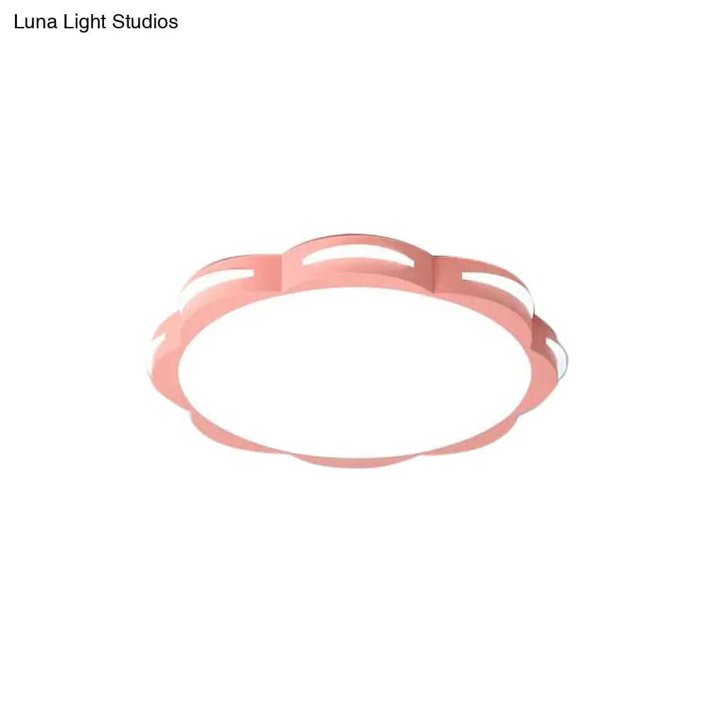 DecorBites™ DecorBites™ Flush Mount Macaron LED Ceiling Light with Acrylic Floral Shade - Ideal for Girls' Bedroom