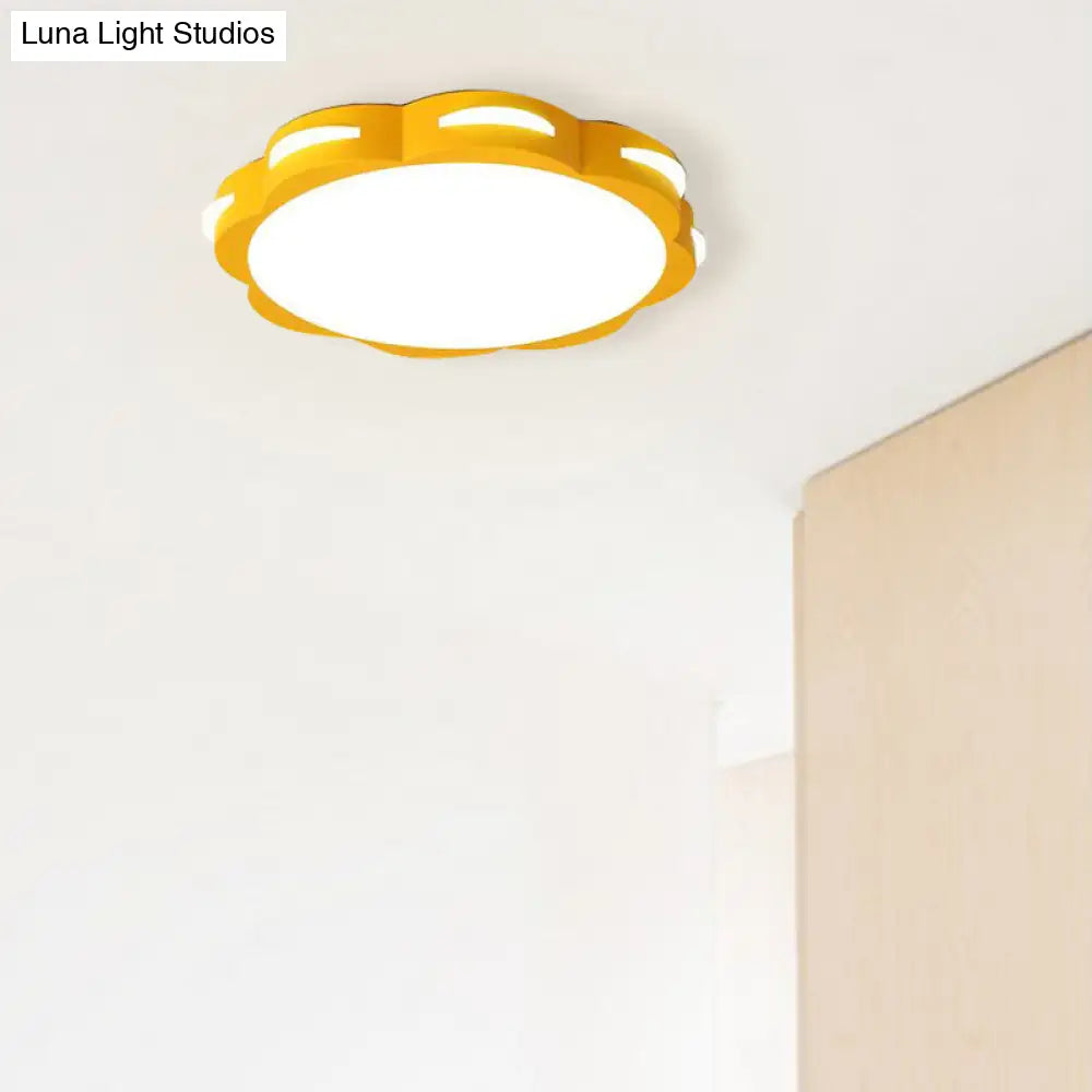 DecorBites™ DecorBites™ Flush Mount Macaron LED Ceiling Light with Acrylic Floral Shade - Ideal for Girls' Bedroom