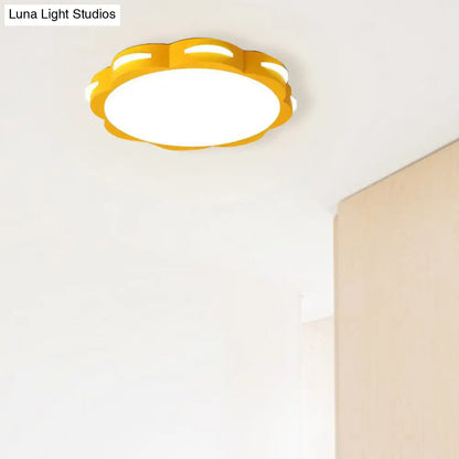 DecorBites™ DecorBites™ Flush Mount Macaron LED Ceiling Light with Acrylic Floral Shade - Ideal for Girls' Bedroom