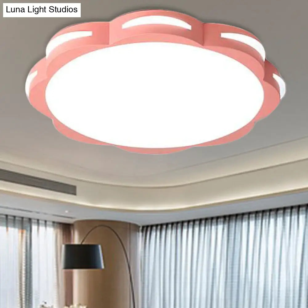 DecorBites™ DecorBites™ Flush Mount Macaron LED Ceiling Light with Acrylic Floral Shade - Ideal for Girls' Bedroom