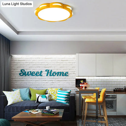 DecorBites™ DecorBites™ Flush Mount Macaron LED Ceiling Light with Acrylic Floral Shade - Ideal for Girls' Bedroom