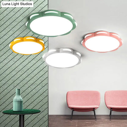 DecorBites™ DecorBites™ Flush Mount Macaron LED Ceiling Light with Acrylic Floral Shade - Ideal for Girls' Bedroom