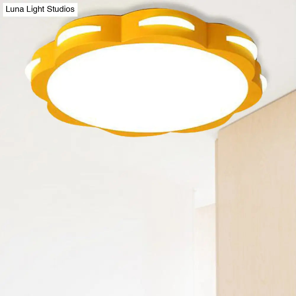 DecorBites™ DecorBites™ Flush Mount Macaron LED Ceiling Light with Acrylic Floral Shade - Ideal for Girls' Bedroom