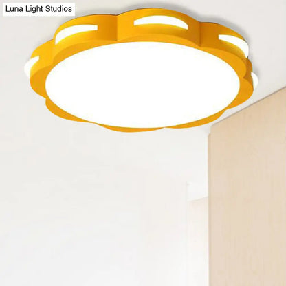 DecorBites™ DecorBites™ Flush Mount Macaron LED Ceiling Light with Acrylic Floral Shade - Ideal for Girls' Bedroom