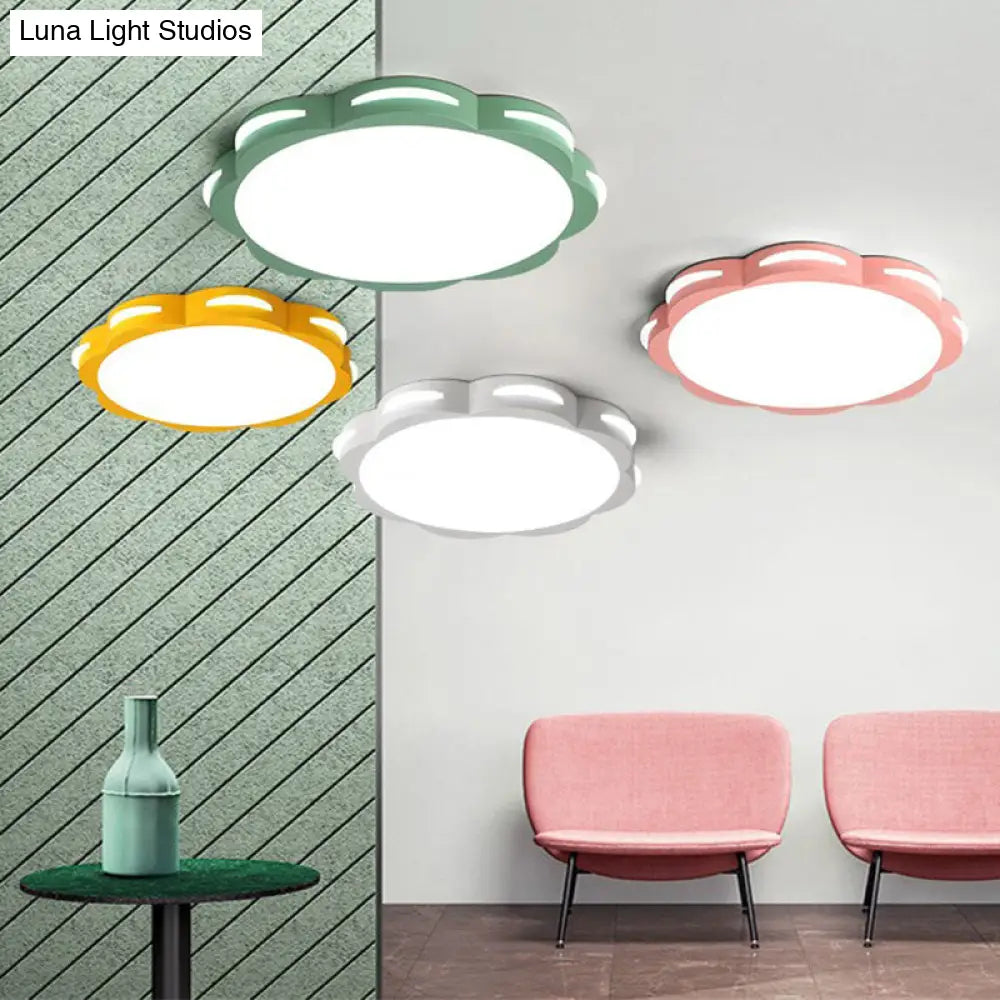 DecorBites™ DecorBites™ Flush Mount Macaron LED Ceiling Light with Acrylic Floral Shade - Ideal for Girls' Bedroom