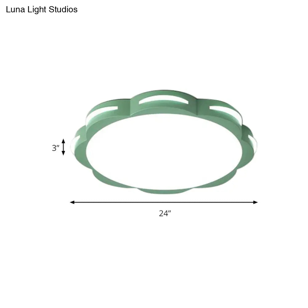 DecorBites™ DecorBites™ Flush Mount Macaron LED Ceiling Light with Acrylic Floral Shade - Ideal for Girls' Bedroom