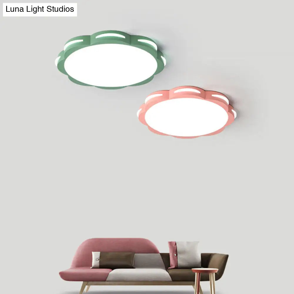 DecorBites™ DecorBites™ Flush Mount Macaron LED Ceiling Light with Acrylic Floral Shade - Ideal for Girls' Bedroom