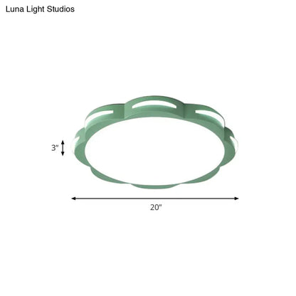 DecorBites™ DecorBites™ Flush Mount Macaron LED Ceiling Light with Acrylic Floral Shade - Ideal for Girls' Bedroom