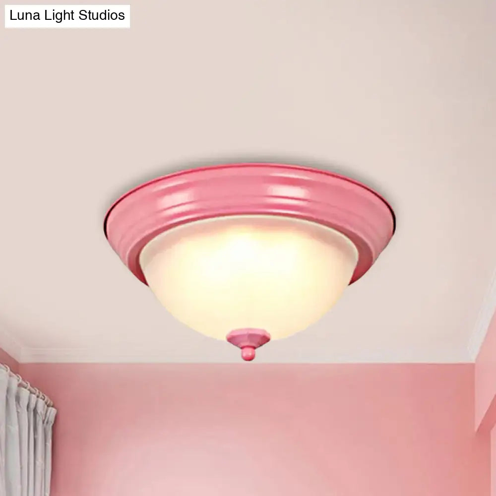 DecorBites™ Flush Mount Milk Glass Macaron Loft Ceiling Light for Hallway Bathrooms