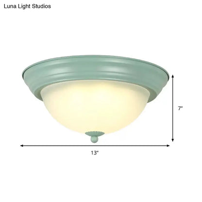 DecorBites™ Flush Mount Milk Glass Macaron Loft Ceiling Light for Hallway Bathrooms