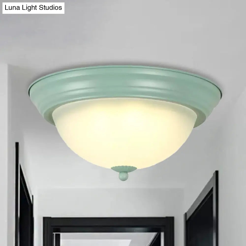 DecorBites™ Flush Mount Milk Glass Macaron Loft Ceiling Light for Hallway Bathrooms