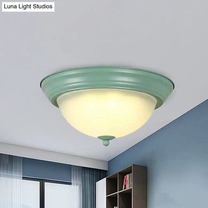 DecorBites™ Flush Mount Milk Glass Macaron Loft Ceiling Light for Hallway Bathrooms