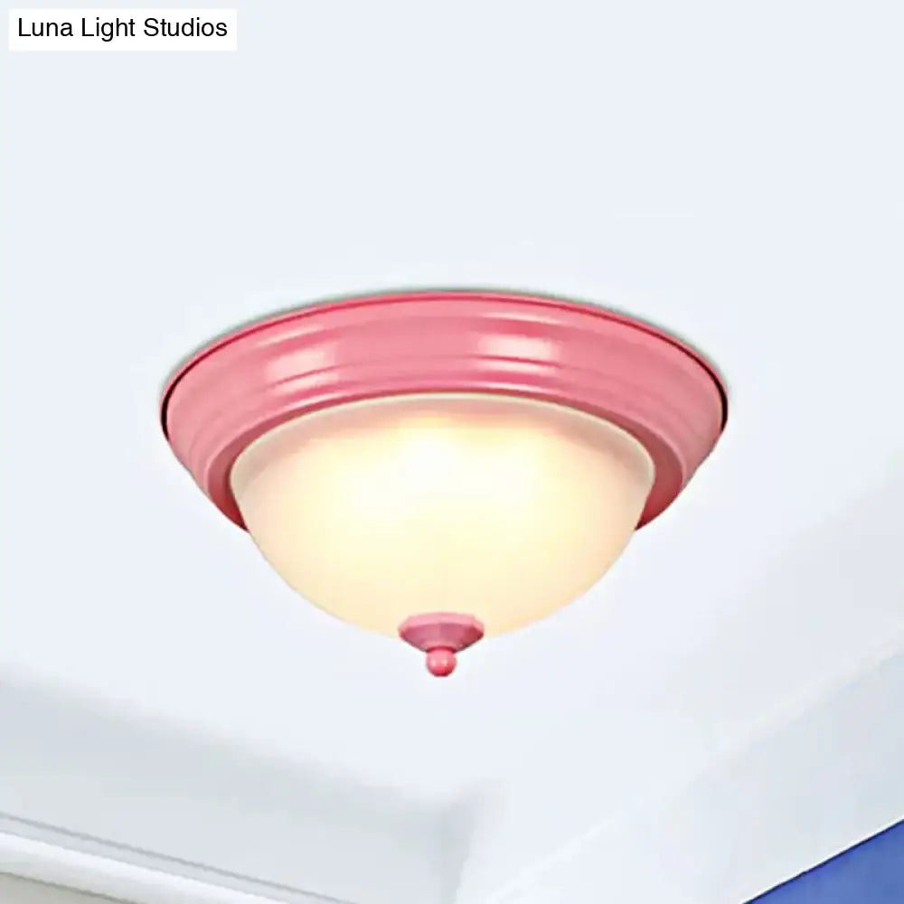DecorBites™ Flush Mount Milk Glass Macaron Loft Ceiling Light for Hallway Bathrooms