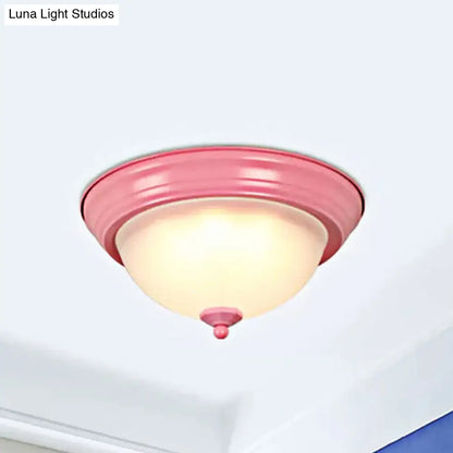 DecorBites™ Flush Mount Milk Glass Macaron Loft Ceiling Light for Hallway Bathrooms