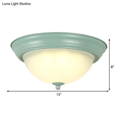 DecorBites™ Flush Mount Milk Glass Macaron Loft Ceiling Light for Hallway Bathrooms