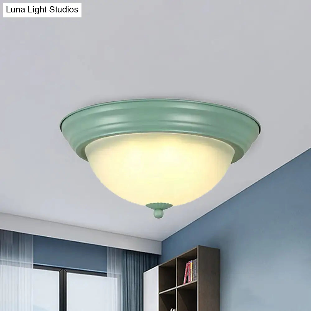 DecorBites™ Flush Mount Milk Glass Macaron Loft Ceiling Light for Hallway Bathrooms