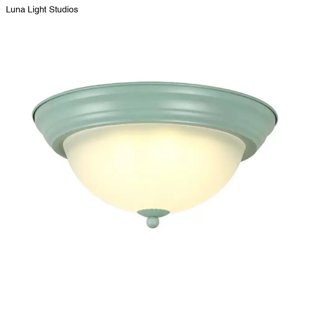 DecorBites™ Flush Mount Milk Glass Macaron Loft Ceiling Light for Hallway Bathrooms