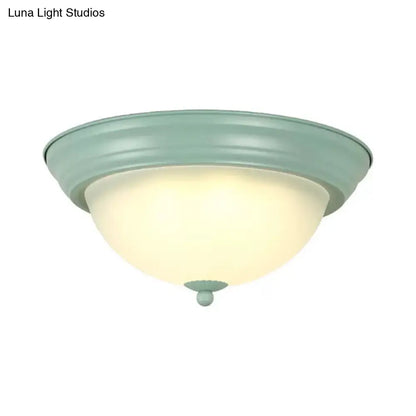 DecorBites™ Flush Mount Milk Glass Macaron Loft Ceiling Light for Hallway Bathrooms
