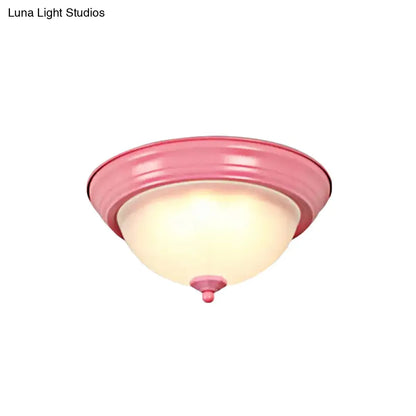 DecorBites™ Flush Mount Milk Glass Macaron Loft Ceiling Light for Hallway Bathrooms
