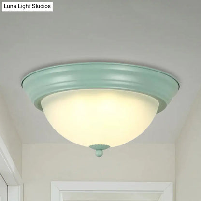 DecorBites™ Flush Mount Milk Glass Macaron Loft Ceiling Light for Hallway Bathrooms