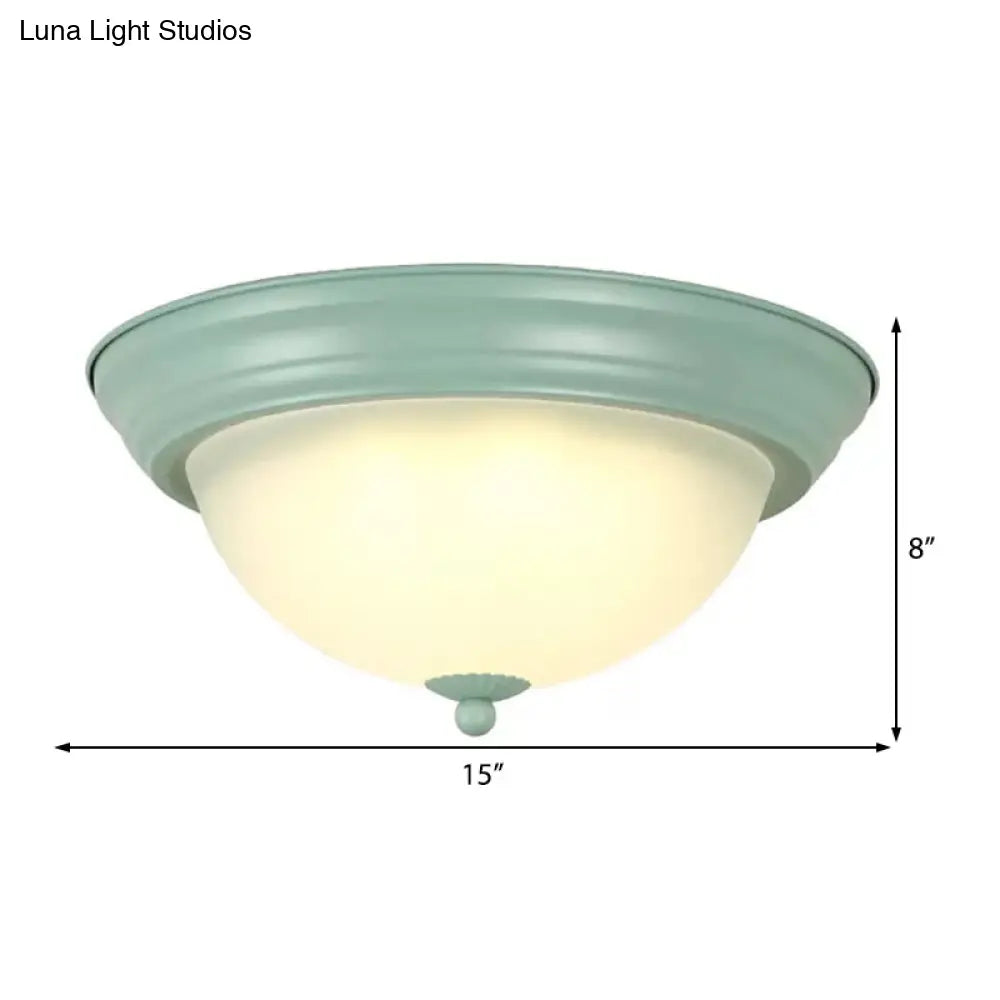 DecorBites™ Flush Mount Milk Glass Macaron Loft Ceiling Light for Hallway Bathrooms