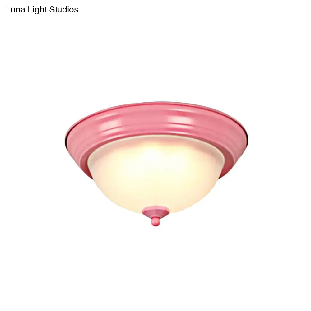DecorBites™ Flush Mount Milk Glass Macaron Loft Ceiling Light for Hallway Bathrooms
