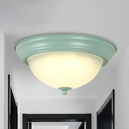 DecorBites™ Flush Mount Milk Glass Macaron Loft Ceiling Light for Hallway Bathrooms