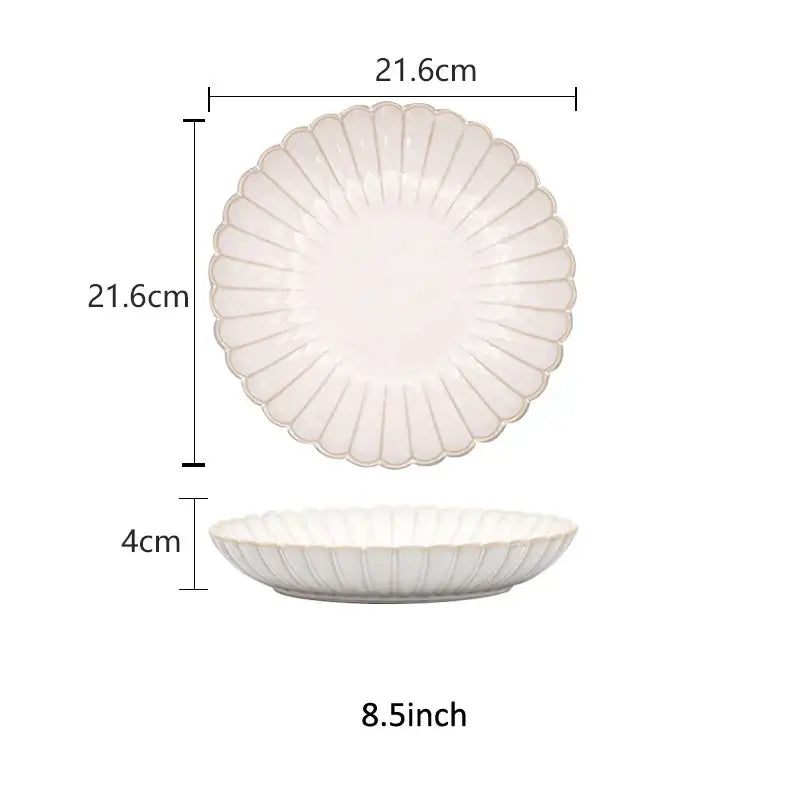 White ceramic plate from decorbites ceramic white dinnerware set with scalloped edge and ceramic white glaze, 21.6cm diameter