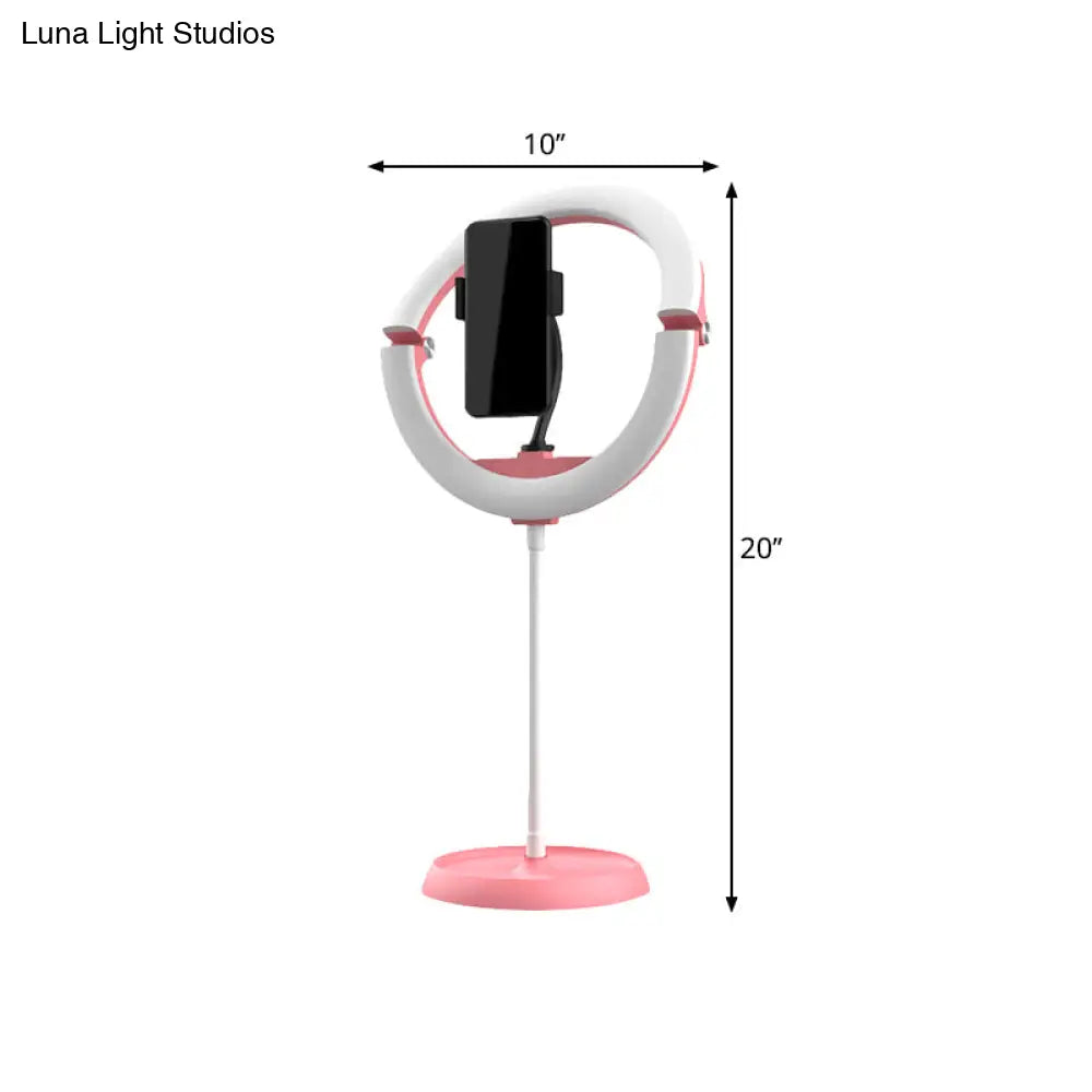 DecorBites™ DecorBites™ Foldable Metal Vanity Lamp with Mobile Phone Support & LED Light - Available in Black, White, and Pink