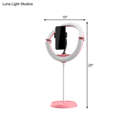 DecorBites™ DecorBites™ Foldable Metal Vanity Lamp with Mobile Phone Support & LED Light - Available in Black, White, and Pink