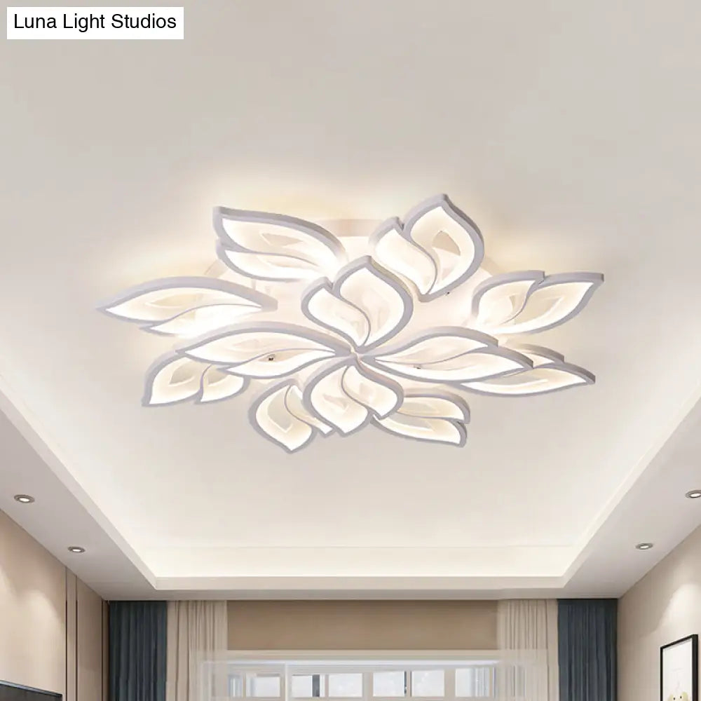 DecorBites™ DecorBites™ Foliage Semi-Mount Bedroom Light with 9/12/15 Acrylic Lights in Warm/White - Modern Ceiling Lamp
