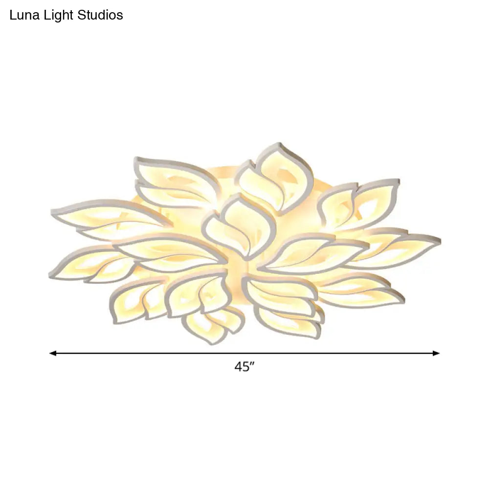 DecorBites™ DecorBites™ Foliage Semi-Mount Bedroom Light with 9/12/15 Acrylic Lights in Warm/White - Modern Ceiling Lamp