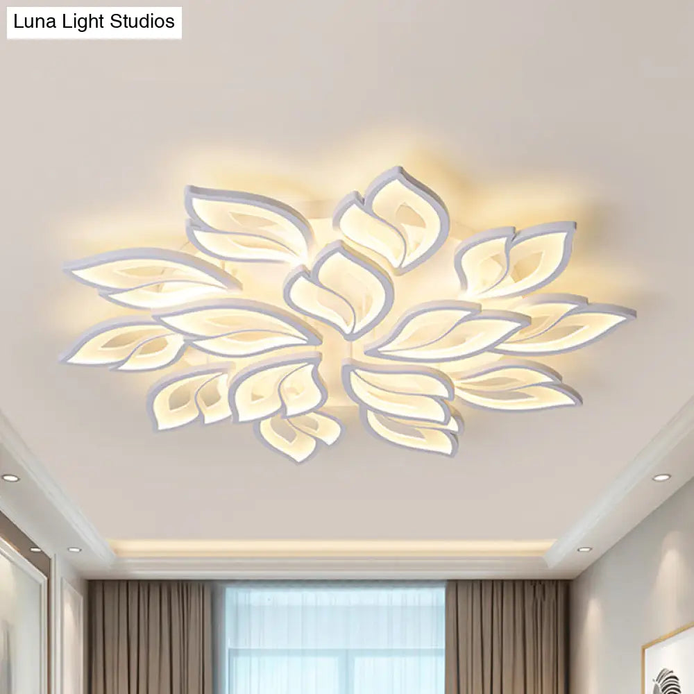 DecorBites™ DecorBites™ Foliage Semi-Mount Bedroom Light with 9/12/15 Acrylic Lights in Warm/White - Modern Ceiling Lamp