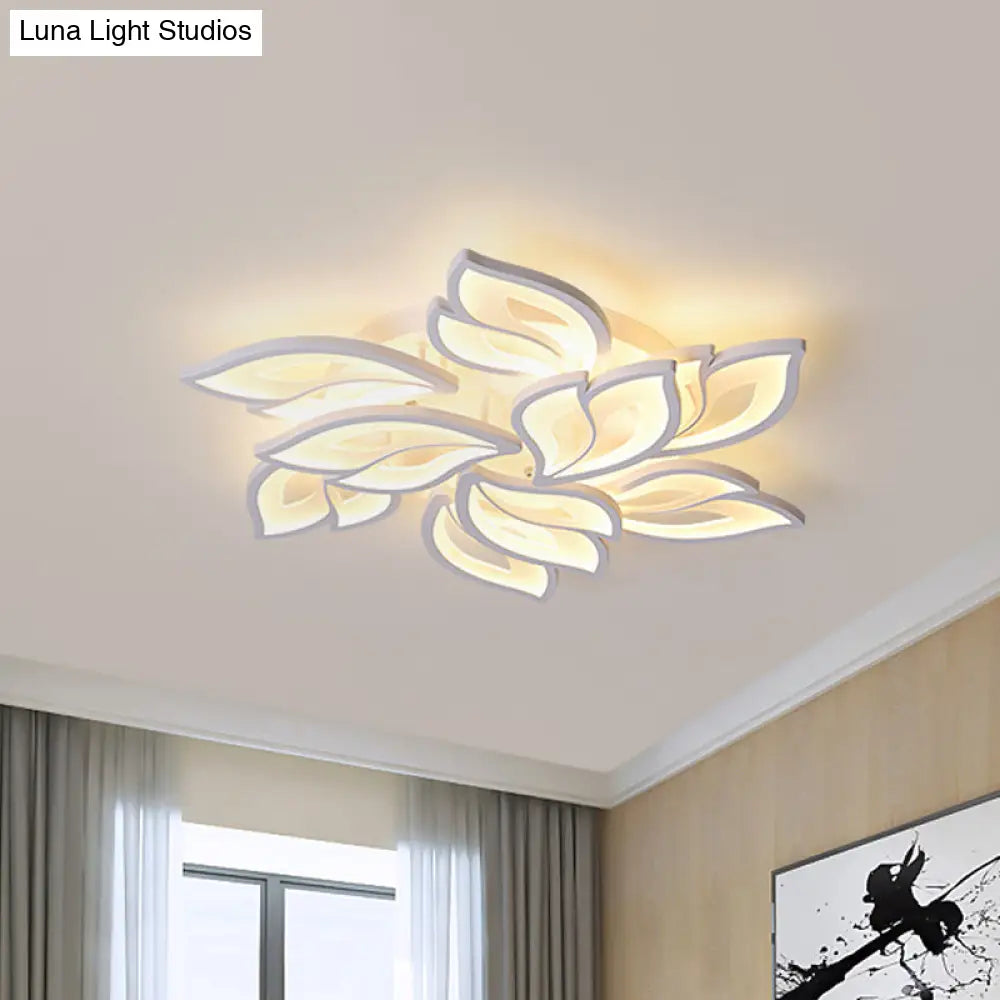 DecorBites™ DecorBites™ Foliage Semi-Mount Bedroom Light with 9/12/15 Acrylic Lights in Warm/White - Modern Ceiling Lamp