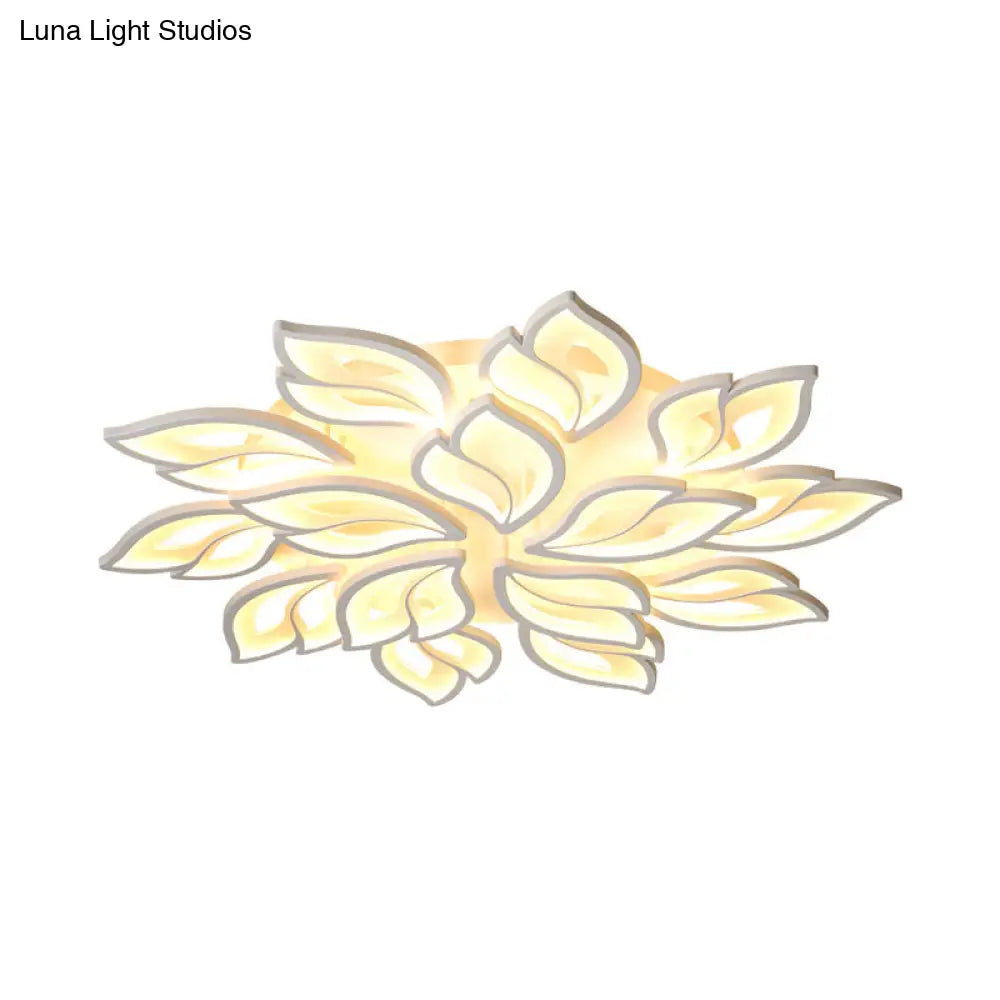 DecorBites™ DecorBites™ Foliage Semi-Mount Bedroom Light with 9/12/15 Acrylic Lights in Warm/White - Modern Ceiling Lamp