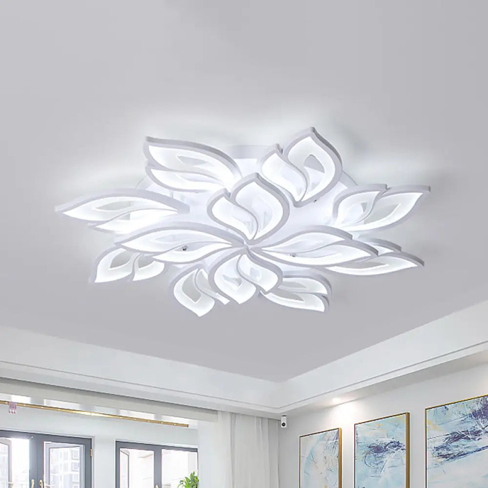 DecorBites™ DecorBites™ Foliage Semi-Mount Bedroom Light with 9/12/15 Acrylic Lights in Warm/White - Modern Ceiling Lamp