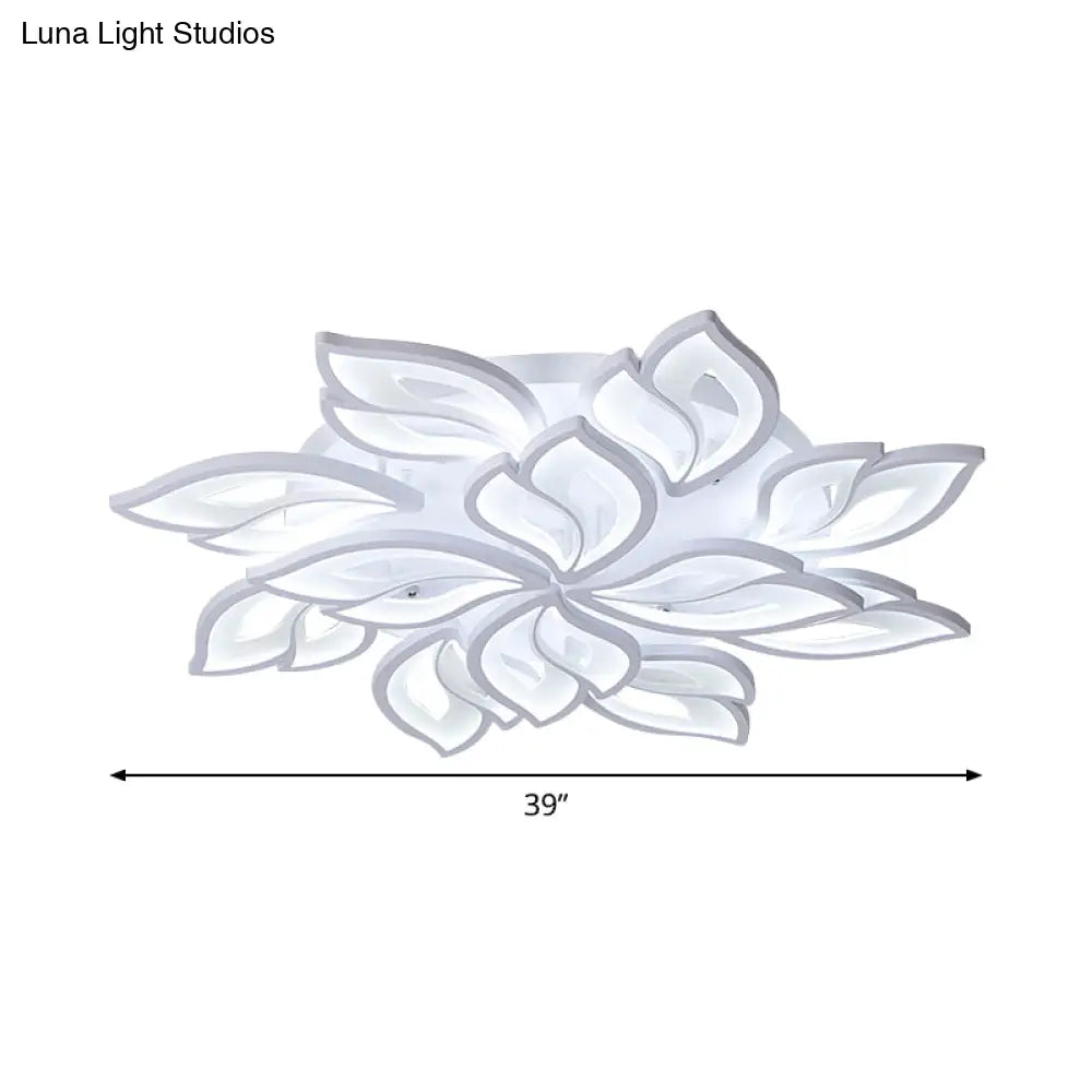 DecorBites™ DecorBites™ Foliage Semi-Mount Bedroom Light with 9/12/15 Acrylic Lights in Warm/White - Modern Ceiling Lamp