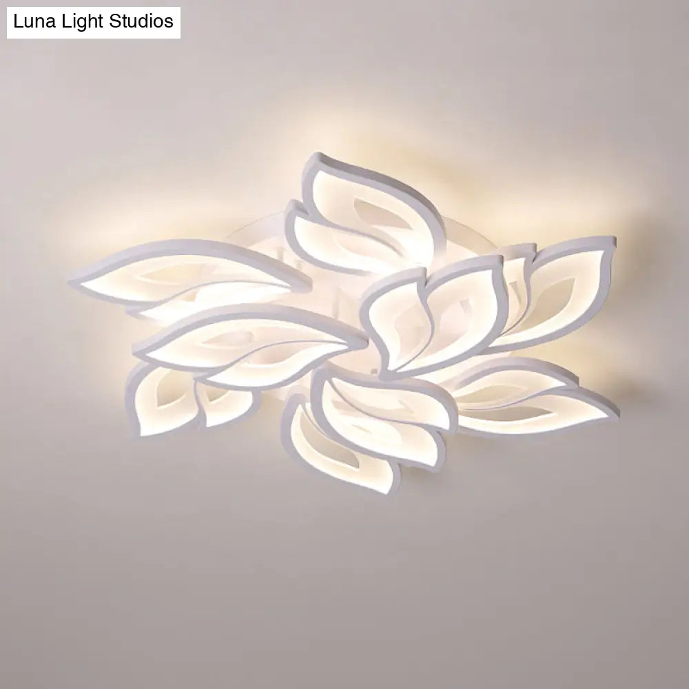 DecorBites™ DecorBites™ Foliage Semi-Mount Bedroom Light with 9/12/15 Acrylic Lights in Warm/White - Modern Ceiling Lamp