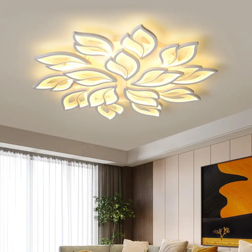 DecorBites™ DecorBites™ Foliage Semi-Mount Bedroom Light with 9/12/15 Acrylic Lights in Warm/White - Modern Ceiling Lamp