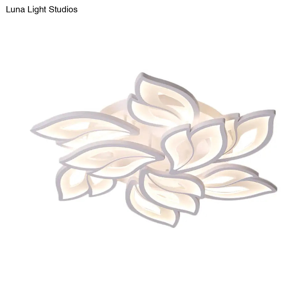 DecorBites™ DecorBites™ Foliage Semi-Mount Bedroom Light with 9/12/15 Acrylic Lights in Warm/White - Modern Ceiling Lamp