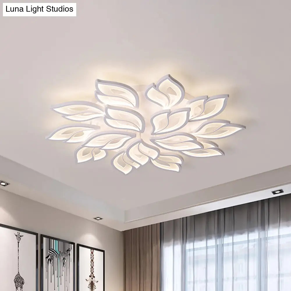 DecorBites™ DecorBites™ Foliage Semi-Mount Bedroom Light with 9/12/15 Acrylic Lights in Warm/White - Modern Ceiling Lamp