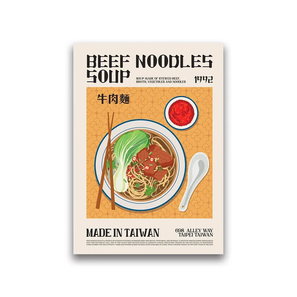 ’Foodie Canvas Wall Art Print’