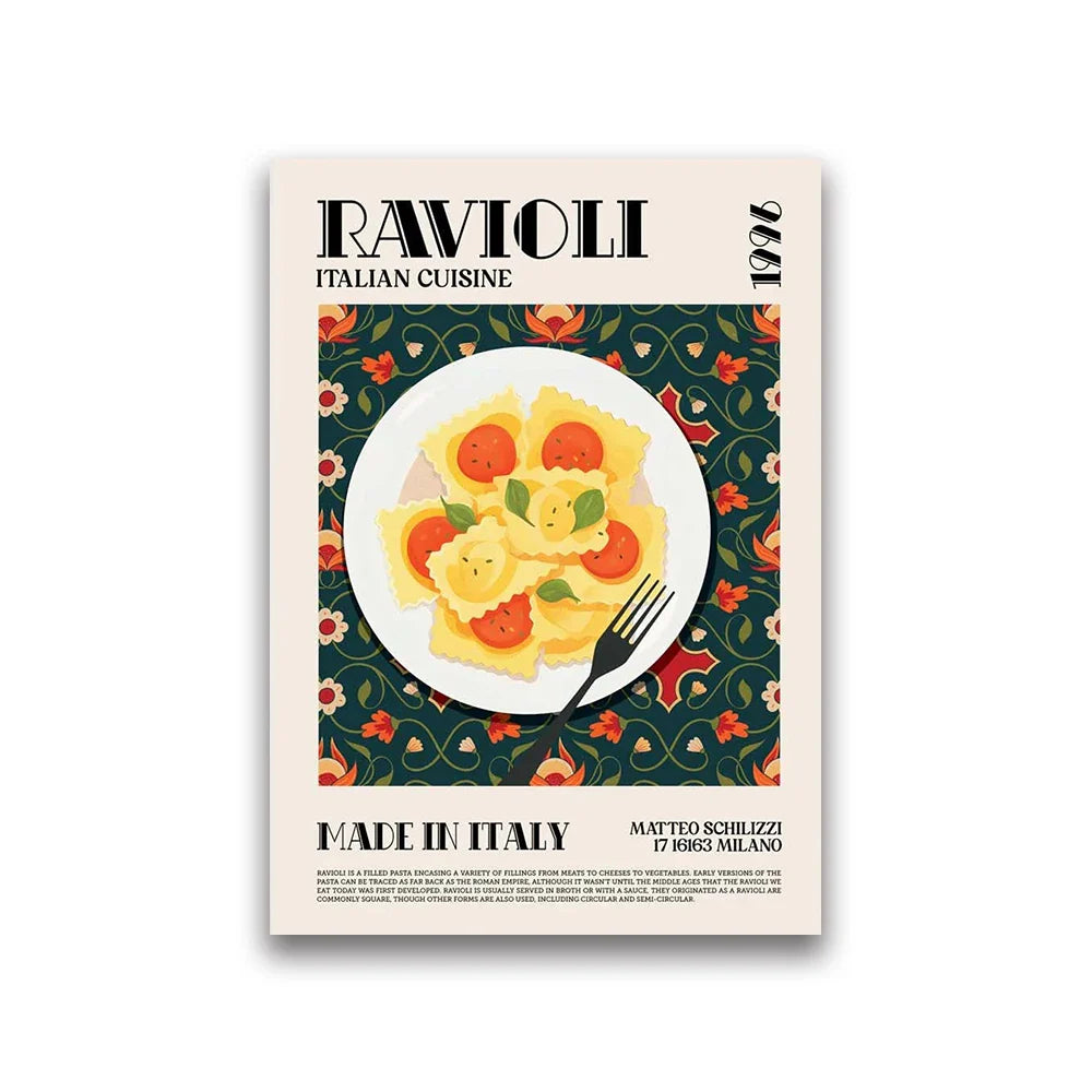 ’Foodie Canvas Wall Art Print’
