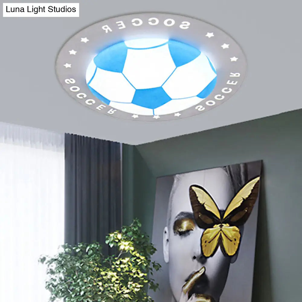 DecorBites™ DecorBites™ Football Flush Mount LED Ceiling Light for Kids Bedroom: Metal & Acrylic Sport Style