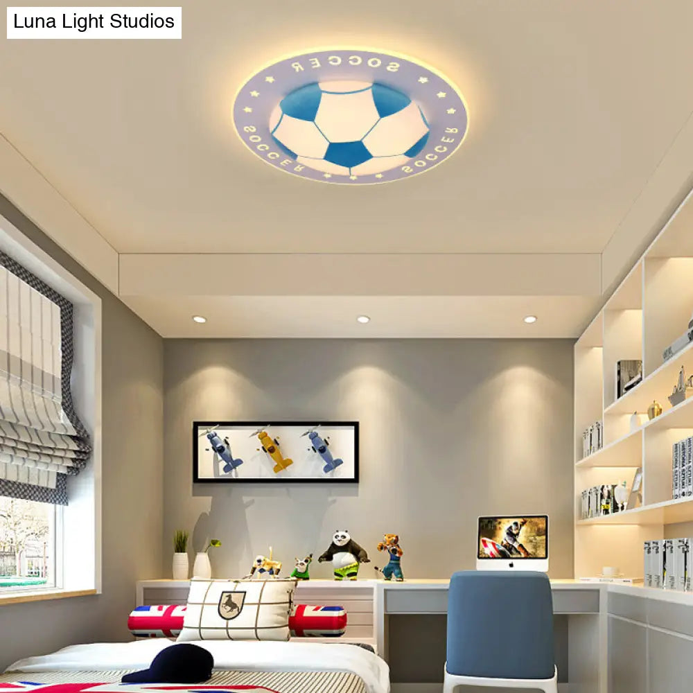 DecorBites™ DecorBites™ Football Flush Mount LED Ceiling Light for Kids Bedroom: Metal & Acrylic Sport Style