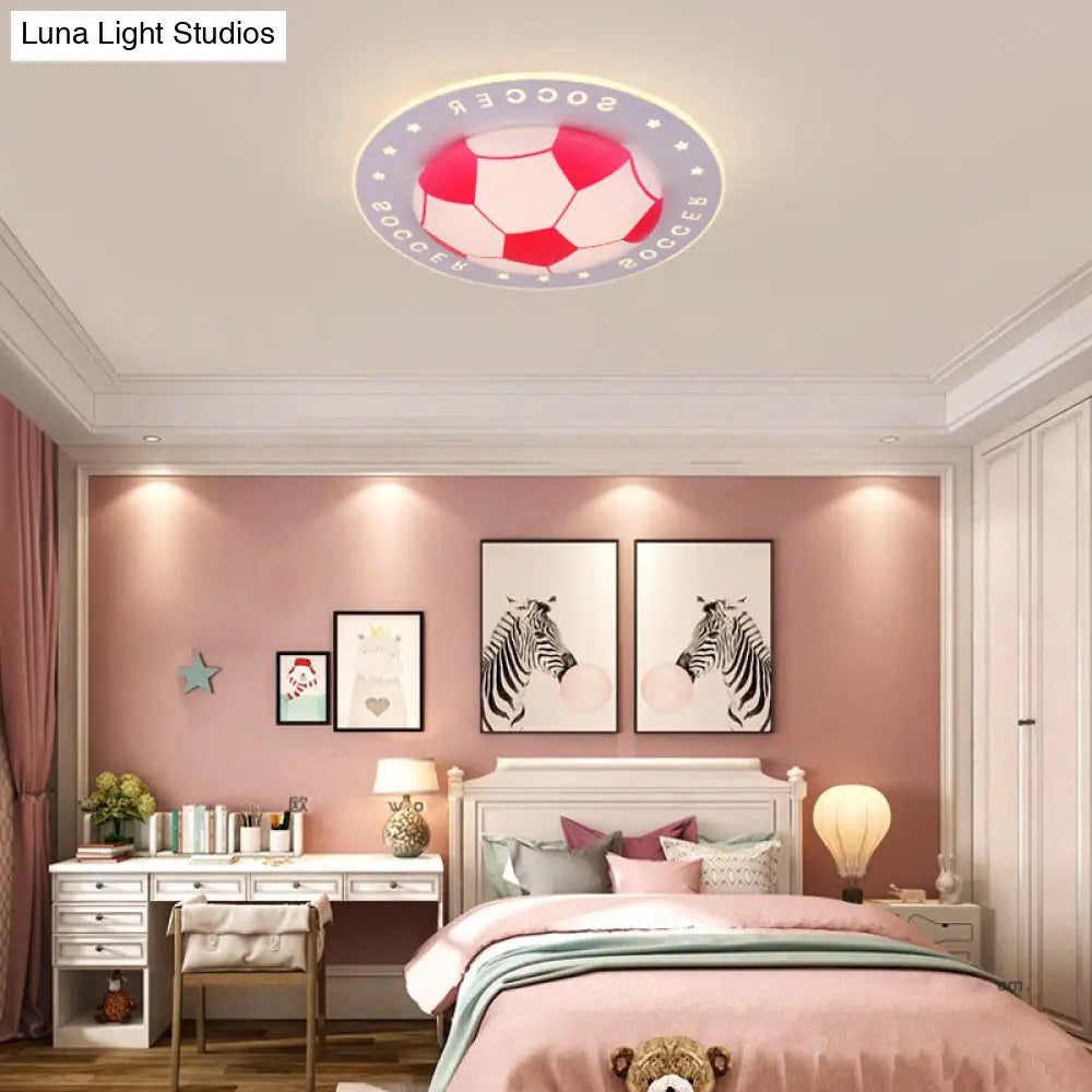 DecorBites™ DecorBites™ Football Flush Mount LED Ceiling Light for Kids Bedroom: Metal & Acrylic Sport Style
