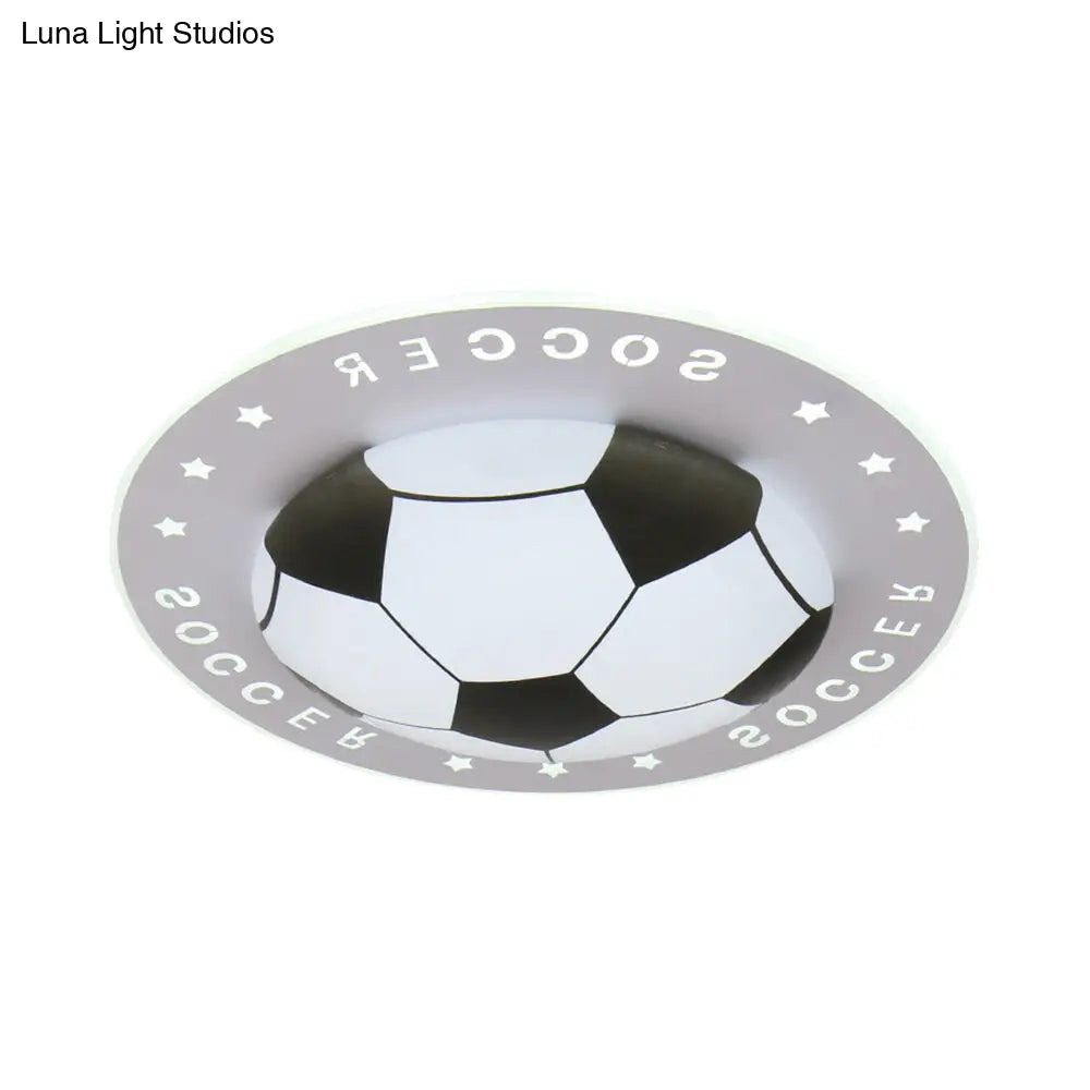 DecorBites™ DecorBites™ Football Flush Mount LED Ceiling Light for Kids Bedroom: Metal & Acrylic Sport Style