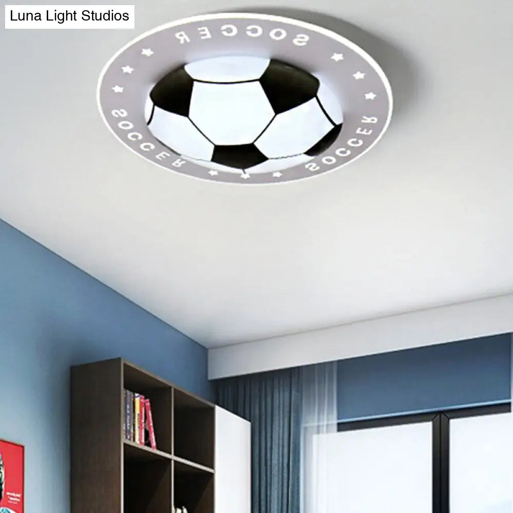 DecorBites™ DecorBites™ Football Flush Mount LED Ceiling Light for Kids Bedroom: Metal & Acrylic Sport Style