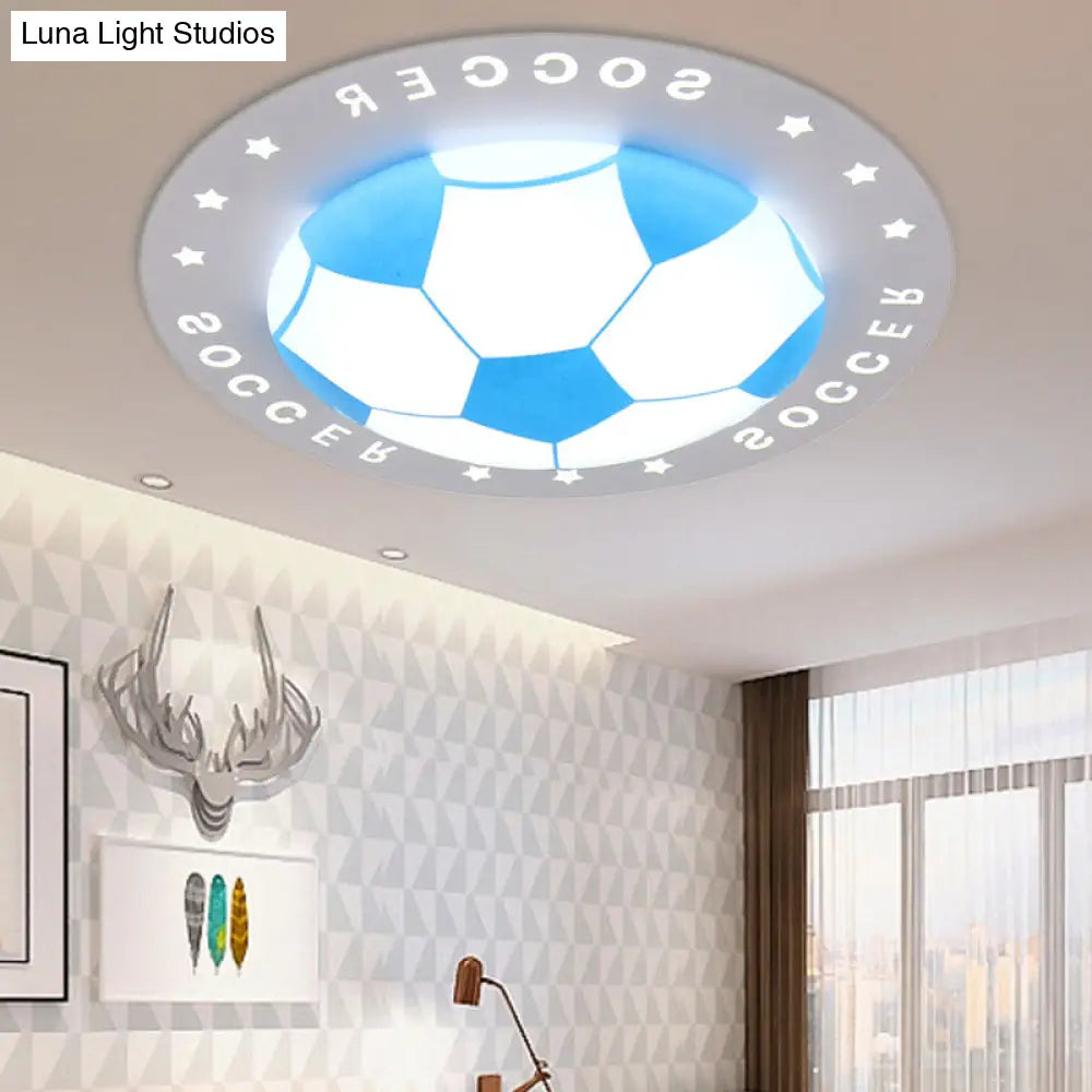 DecorBites™ DecorBites™ Football Flush Mount LED Ceiling Light for Kids Bedroom: Metal & Acrylic Sport Style